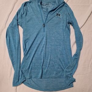 Blue Long Sleeve Quarter-Zip Top